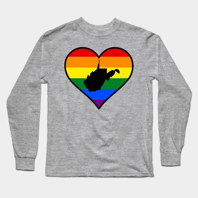 West Virginia Gay Pride Heart Long Sleeve T-Shirt by fearcity